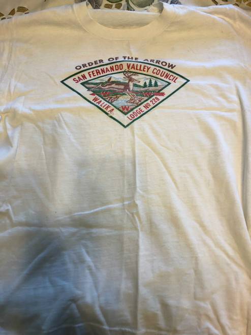 Order of the Arrow Lodge #228 Walika tee shirt, 1960's, Men's Large, new in bag