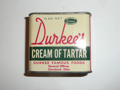 Vintage Spice Durkee Cream of Tartar Metal Advertising Tin