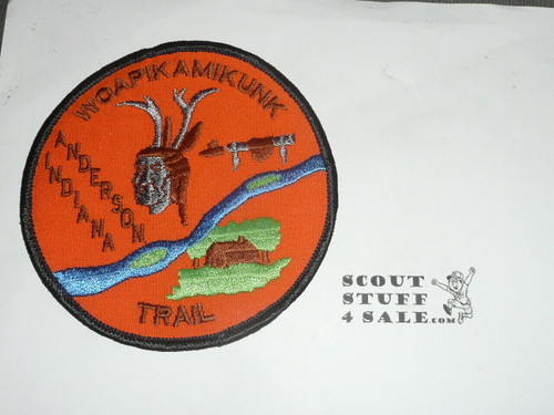 Woapikamikunk Trail Patch, 4" orange
