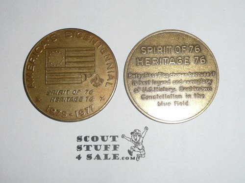 1976 Boy Scout Bicentennial Gift Coin / Token, Spirit of 76 Heritage 76