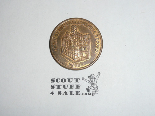 Philadelphia Coin / Token, Birthplace of the Declaration of Independance and Home of the Philadelphia Record 1899 Serving America's Heartland Since 1920