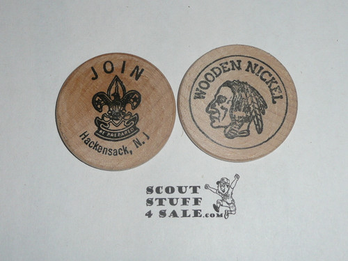 JOIN Hackensack NJ Boy Scout Wooden Nickel