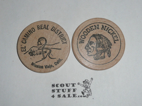 El Camino Real District, Mission Viejo CA, Boy Scout Wooden Nickel