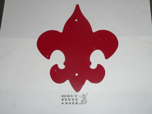 Metal cut out Scout Emblem painted red