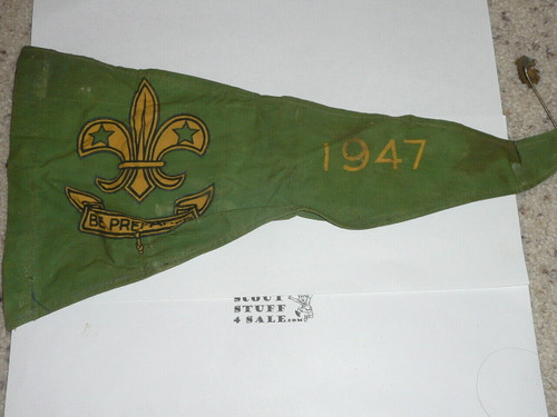 1947 World Jamboree 2-sided Pennant, Boy Scout