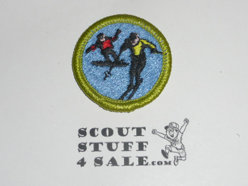 Snow Sports - Type H - Fully Embroidered Plastic Back Merit Badge (1972-2002)