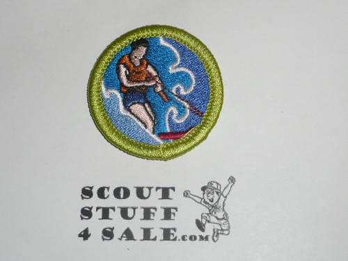 Water Sports - Type K - Fully Embroidered Merit Badge with 100th Anniv backing (2010)