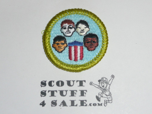 American Cultures - Type J - Fully Embroidered Merit Badge with Scout Stuff backing (2002-current)