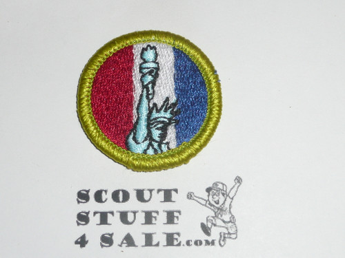 American Heritage - Type J - Fully Embroidered Merit Badge with Scout Stuff backing (2002-current)