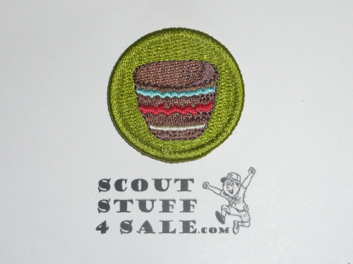 Basketry - Type K - Fully Embroidered Merit Badge with 100th Anniv backing (2010)