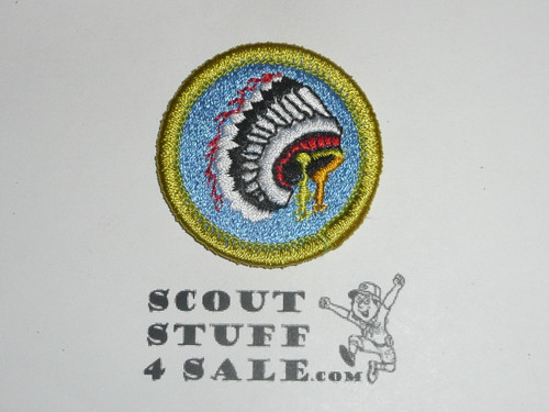 Indian Lore - Type K - Fully Embroidered Merit Badge with 100th Anniv backing (2010)