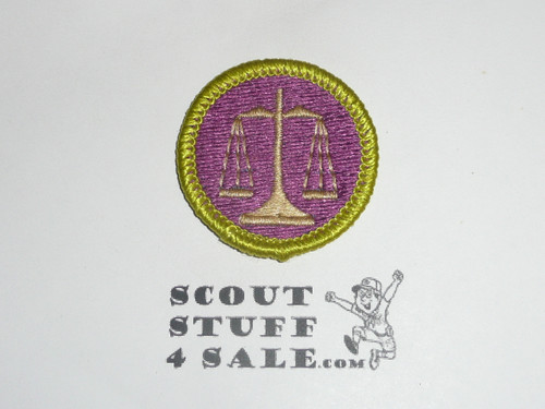 Law - Type J - Fully Embroidered Merit Badge with Scout Stuff backing (2002-current)