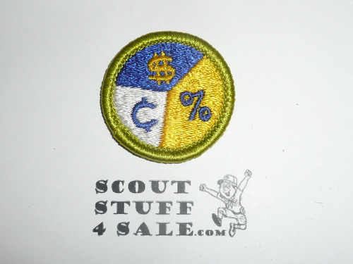 Personal Finance - Type H - Fully Embroidered Plastic Back Merit Badge (1972-2002)