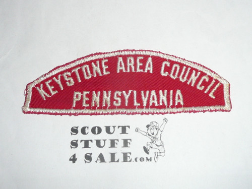 Keystone Area Council Red/White Council Strip, Sewn