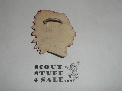 Indian Head Plaster Neckerchief Slide, painted #2