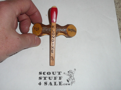 1971 Klondike Derby Award hand carved Neckerchief Slide