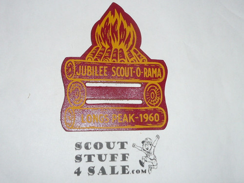 1960 Longs Peak Jubille Camporee Leather Neckerchief Slide