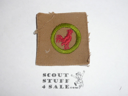 Poultry Keeping - Type A - Square Tan Merit Badge (1911-1933)