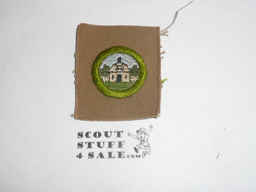 Farm Layout & Building Arrangement - Type A - Square Tan Merit Badge (1911-1933)