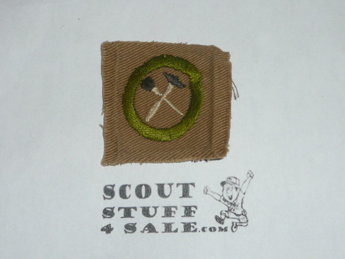 Handicraft - Type A - Square Tan Merit Badge (1911-1933), used #2
