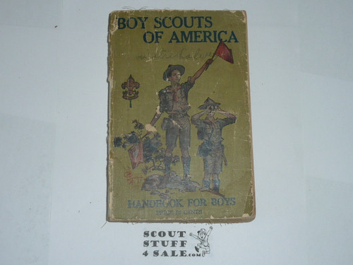 1921 Boy Scout Handbook, Second Edition, 23rd 1-21 Printing, wear to spine and covers