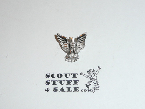 Eagle Scout Lapel Pin, 1960's STERLING Silver, Stange Hallmark, spin lock clasp