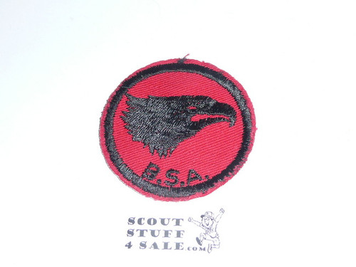 Eagle Patrol Medallion, Red Twill with gum back, 1955-1971, used