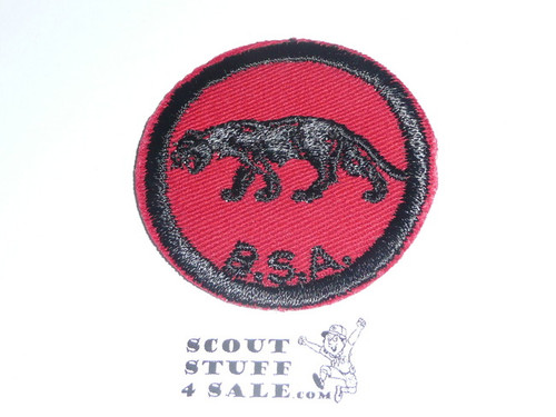 Panther Patrol Medallion, Red Twill with rubber back, 1955-1971