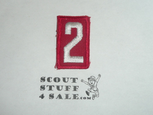 Old Red Troop Numeral "2", twill