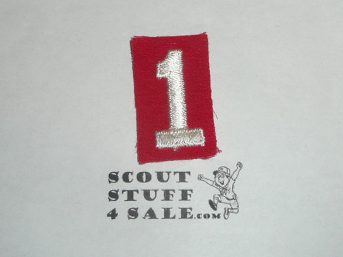 Red Troop Numeral "1", felt, OLD