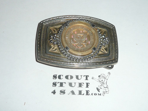 US Silver Coin Belt Buckle