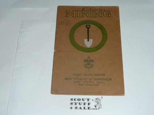 Mining Merit Badge Pamphlet, Type 3, Tan Cover, 1926 Printing #2