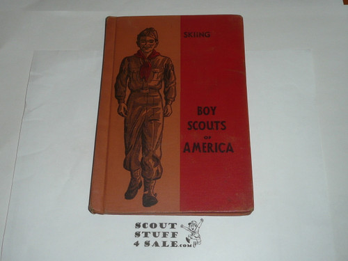 Skiing Library Bound Merit Badge Pamphlet, Type 5, Red/Wht Cover, 9-50 Printing
