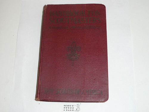 1927 Handbook For Scoutmasters, Second Edition, Eleventh Printing, Very Good Condition, Maroon color cover