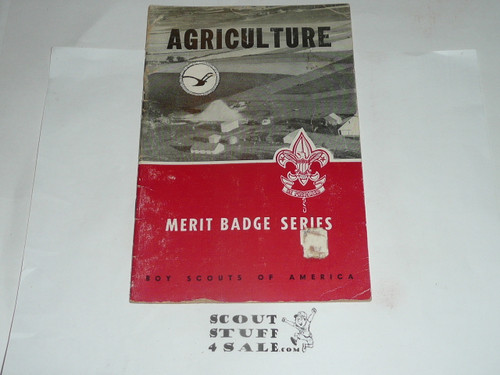 Agriculture Merit Badge Pamphlet, Type 6, Picture Top Red Bottom Cover, 9-56 Printing