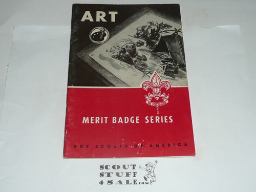 Art Merit Badge Pamphlet, Type 6, Picture Top Red Bottom Cover, 8-64 Printing