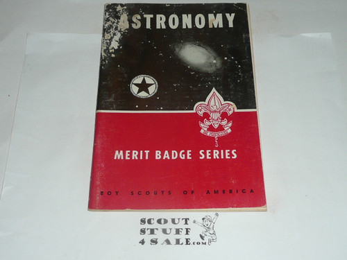 Astronomy Merit Badge Pamphlet, Type 6, Picture Top Red Bottom Cover, 2-57 Printing