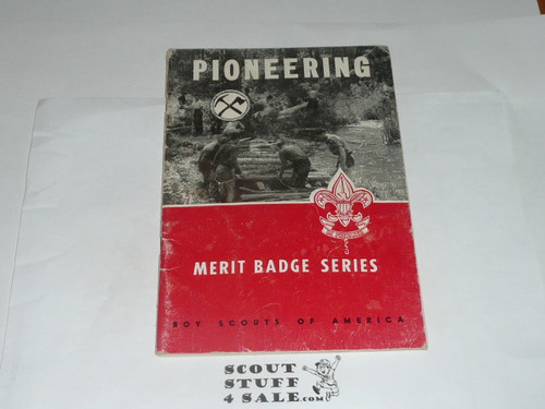 Pioneering Merit Badge Pamphlet, Type 6, Picture Top Red Bottom Cover, 9-58 Printing