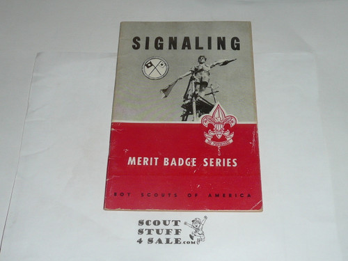 Signaling Merit Badge Pamphlet, Type 6, Picture Top Red Bottom Cover, 3-56 Printing