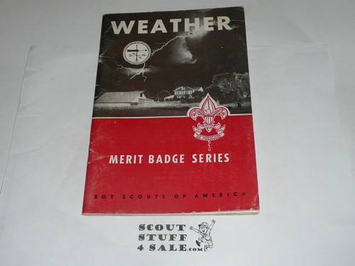 Weather Merit Badge Pamphlet, Type 6, Picture Top Red Bottom Cover, 7-61 Printing