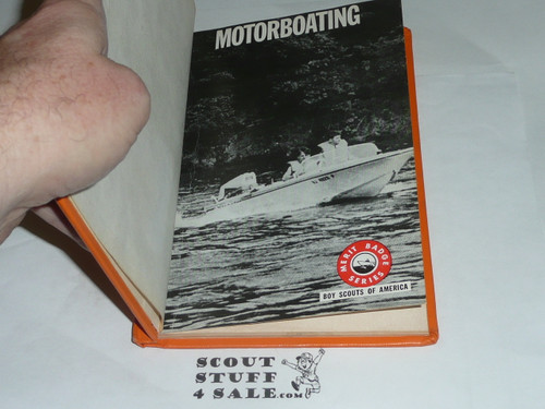 Motorboating Library Bound Merit Badge Pamphlet, Type 7, Full Picture, 3-71 Printing