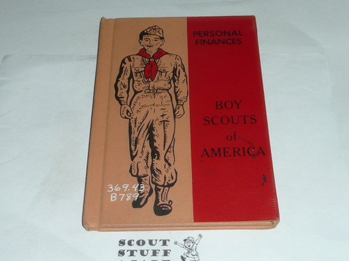 Personal Finances Library Bound Merit Badge Pamphlet, Type 7, Full Picture, 12-67 Printing