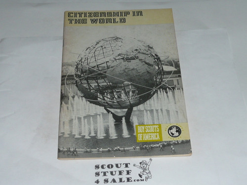 Citizenship in the World Merit Badge Pamphlet, Type 8, Green Band Cover, 7-72 Printing