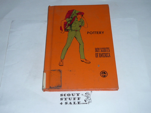 Pottery Library Bound Merit Badge Pamphlet, Type 8, Green Band Cover, 12-73 Printing