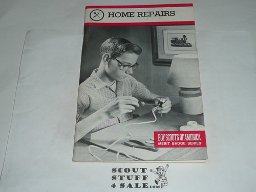 Home Repairs Merit Badge Pamphlet, Type 9, Red Band Cover, 2-90 Printing