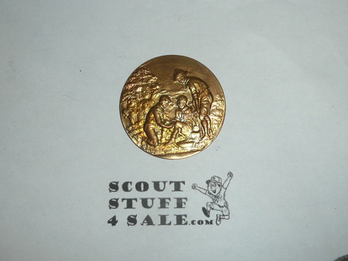 Obscure 1920's Boy Scout Brass Stamping First Aid Scene, High Quality stamping