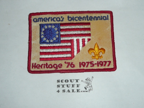 America's Bicentennial, BSA Theme Patch, Heritage '76 1975-1977, twill discolored