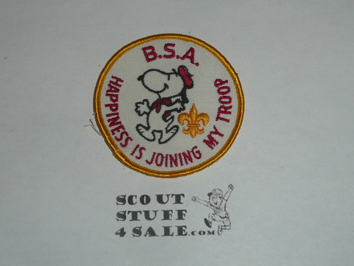 BSA Happiness is Joining my Troop, BSA Theme Patch, Snoopy