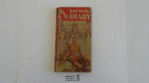 1938 Boy Scout Diary, lite wear with a little spine damage