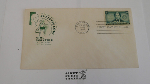 1948 Girl Scouts USA Honoring Juliette Low FDC Envelope with 3 cent GS  Stamp and special